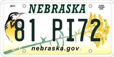 NE license plate 81PI72