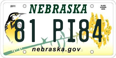 NE license plate 81PI84