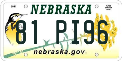 NE license plate 81PI96