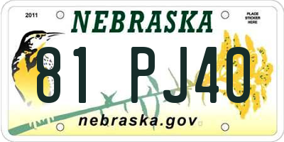 NE license plate 81PJ40