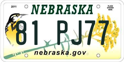 NE license plate 81PJ77