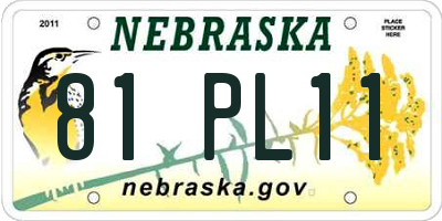 NE license plate 81PL11