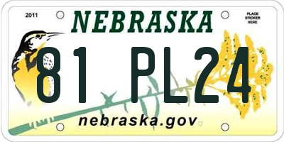 NE license plate 81PL24