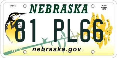 NE license plate 81PL66