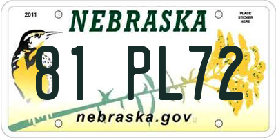 NE license plate 81PL72