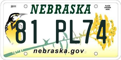 NE license plate 81PL74