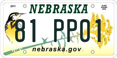 NE license plate 81PP01