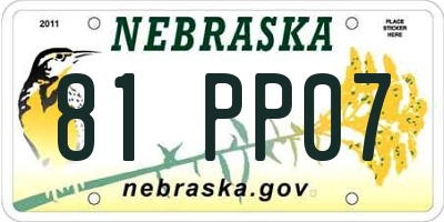 NE license plate 81PP07