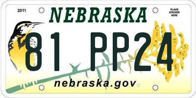 NE license plate 81PP24
