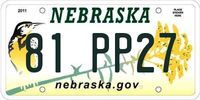 NE license plate 81PP27