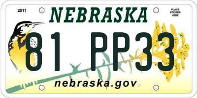 NE license plate 81PP33