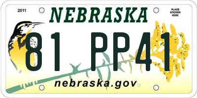 NE license plate 81PP41