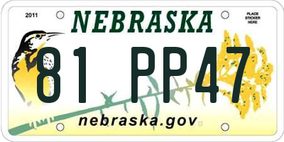 NE license plate 81PP47