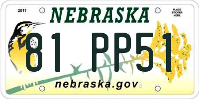 NE license plate 81PP51