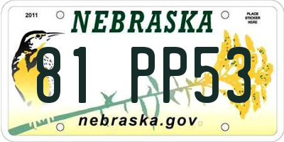 NE license plate 81PP53
