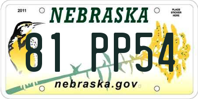 NE license plate 81PP54
