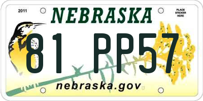 NE license plate 81PP57