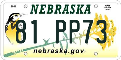 NE license plate 81PP73