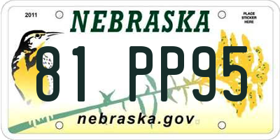 NE license plate 81PP95