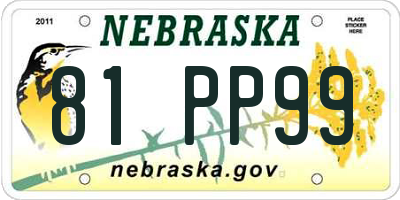NE license plate 81PP99