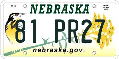 NE license plate 81PR27