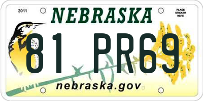 NE license plate 81PR69