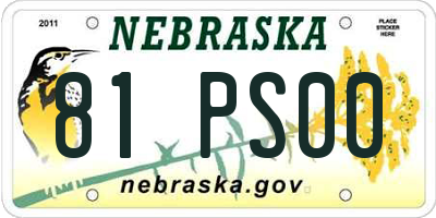 NE license plate 81PS00
