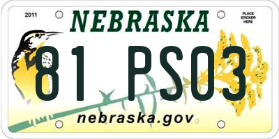 NE license plate 81PS03