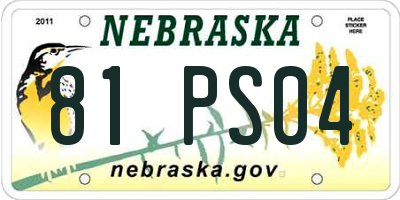 NE license plate 81PS04
