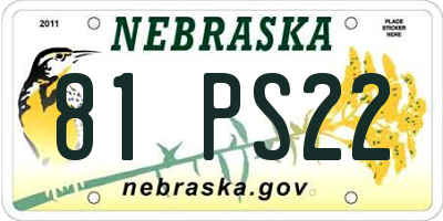 NE license plate 81PS22