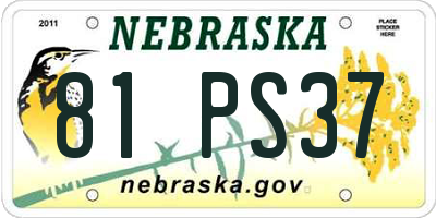 NE license plate 81PS37