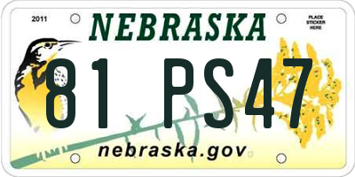 NE license plate 81PS47