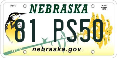 NE license plate 81PS50