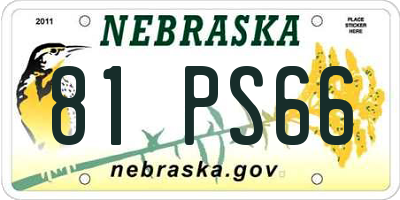 NE license plate 81PS66