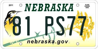 NE license plate 81PS77