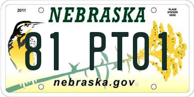 NE license plate 81PT01