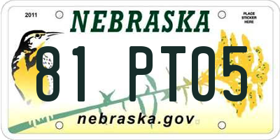 NE license plate 81PT05