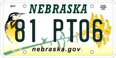 NE license plate 81PT06