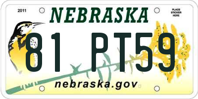 NE license plate 81PT59