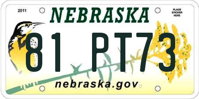 NE license plate 81PT73