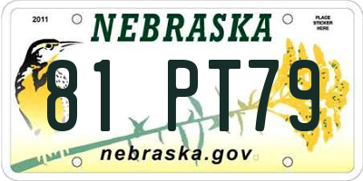 NE license plate 81PT79