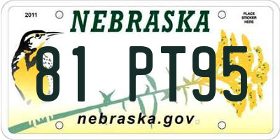 NE license plate 81PT95