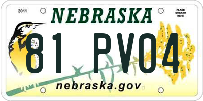 NE license plate 81PV04