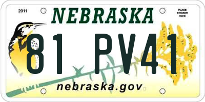 NE license plate 81PV41
