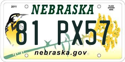 NE license plate 81PX57