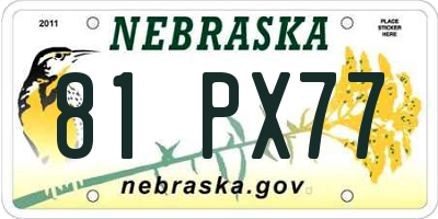NE license plate 81PX77
