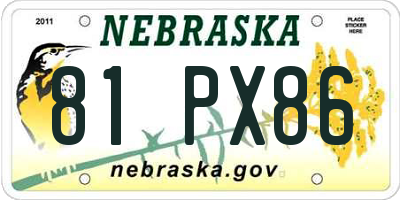 NE license plate 81PX86