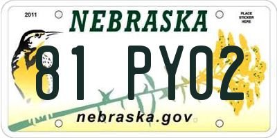 NE license plate 81PY02