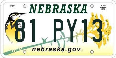 NE license plate 81PY13