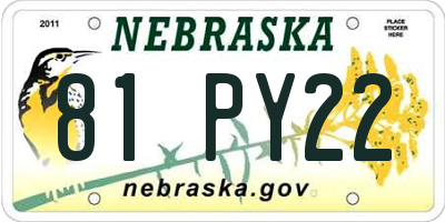 NE license plate 81PY22
